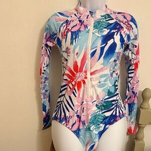Floral Long Sleeve Swimsuit